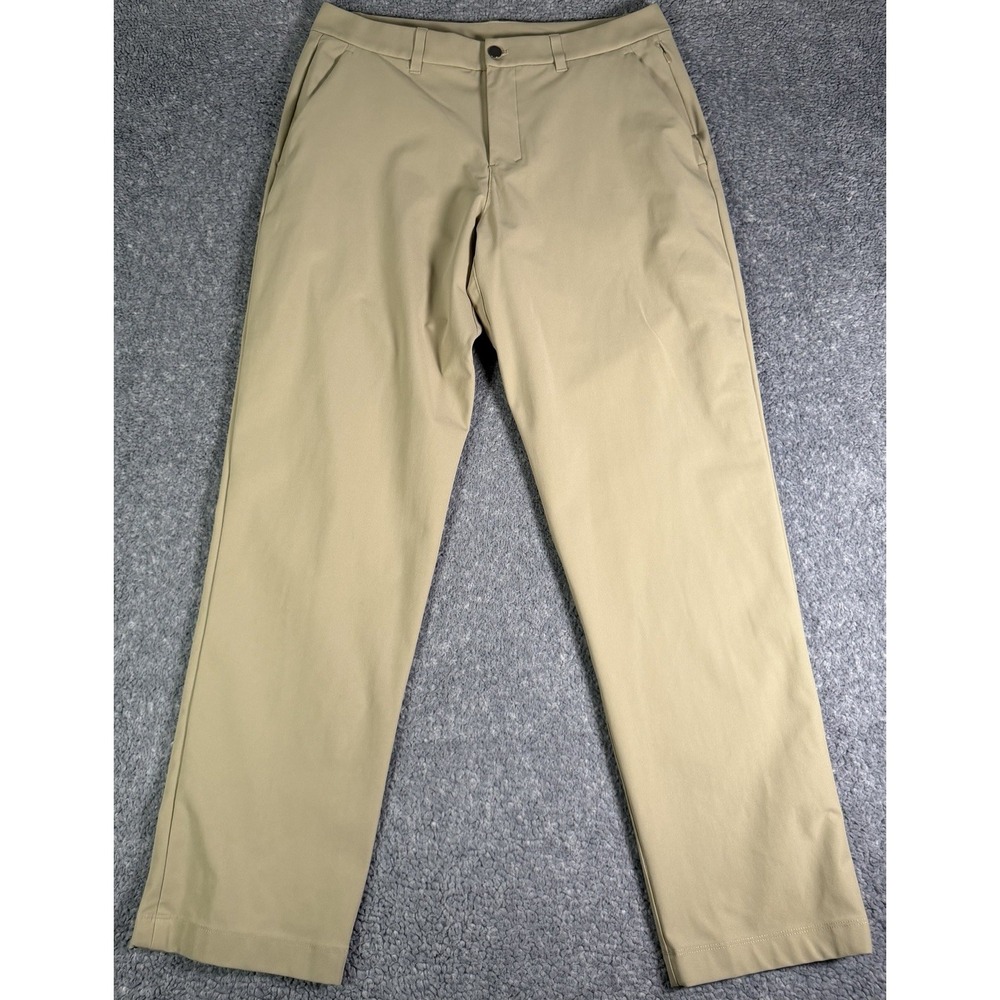 Lululemon ABC Relaxed Fit Warpstreme Trouser Pant 34x31 Khaki Performance M5AO7S